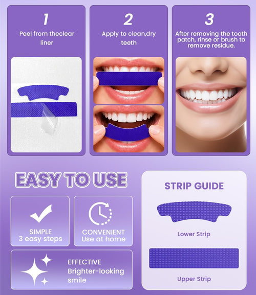 Purple Teeth Whitening Strips – Mint (28 or 32 Strips)